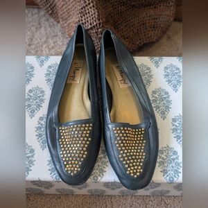 Maripe- Brown and Gold Ankle Boots with Studded Toe